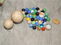 Large Clay Marbles & Others