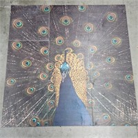 5ftx5ft Wooden 9pc Wall Art Peacock