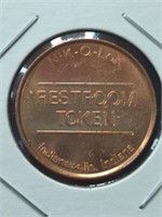 Copper restroom token