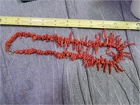 NICE RED Branch Coral Necklace Gold Filled Clasp