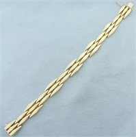 Italian Elongated Diamond Link Bracelet in 14k Yel