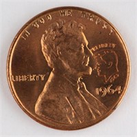 *COUNTERSTAMPED* 1964 LINCOLN CENT - KENNEDY STAMP