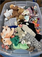 Tub of Beanie Babies With Tags