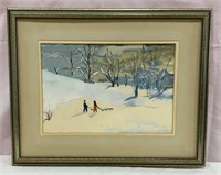 'Snowscape' Original Watercolor Painting