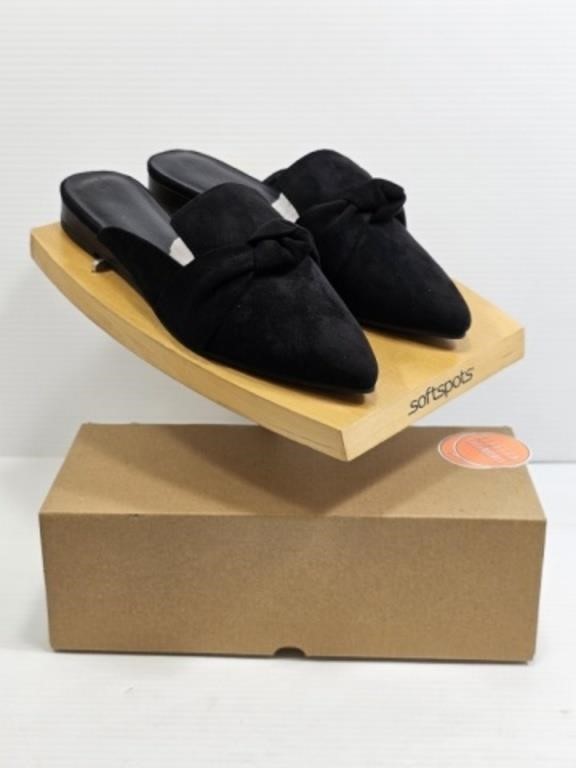 NEW - LADIES BOW FLAT MULES - SIZE 8