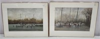 2 Boats on River Prints by David W. Knowlton