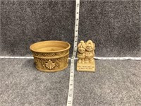 Decorative Bowl and Couple Figure