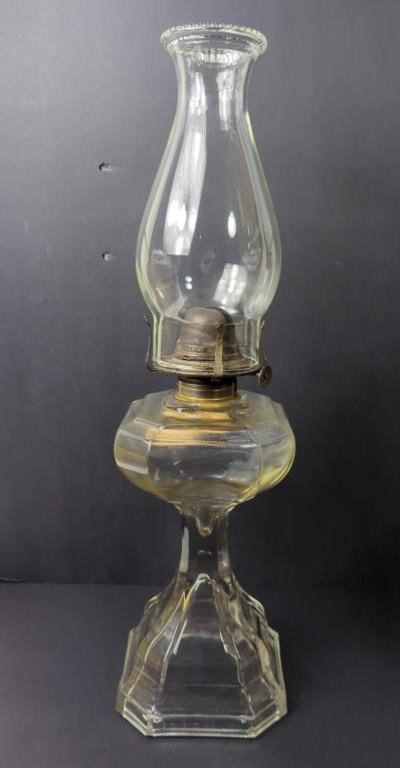 Antique White Flame Glass Oil Lamp