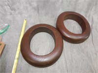 Pair of OLD Wood Hat Strecher parts
