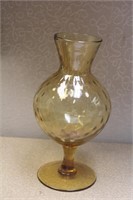 Amber Coloured Glass Vase
