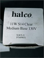(11) Halco 11W S14 Clear Medium Base Bulbs