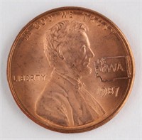*COUNTERSTAMPED* 1987 LINCOLN CENT - WA STAMP