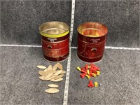 Coffee Tins with Wood Chips and Plug Caps