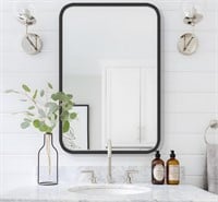 $60 Wood Bathroom Mirror for Wall 18" x 24" Black