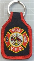 Fire department embroidered keychain