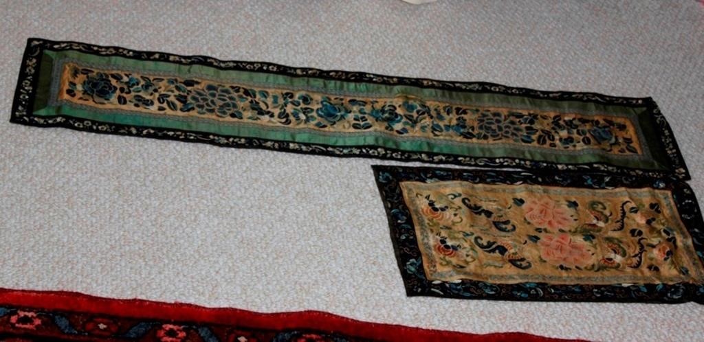 Antique Chinese Lot of Two Silk Textiles