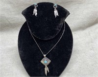 Native American Sterling and Turquoise Necklace