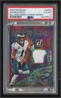 #040/100 GRADED JALEN HURTS PATCH FOOTBALL CARD