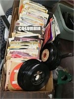 Large group of 45 rpm records, mostly