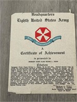 Vintage United States Army Certificate