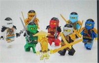 Eight character ninja Lego style building block