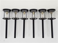 6 SOLAR PATH LIGHTS - WORKING - USED NO SPIKES