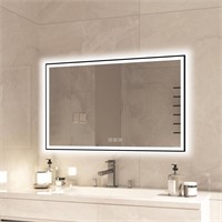 LED Bathroom Mirror with Black Frame