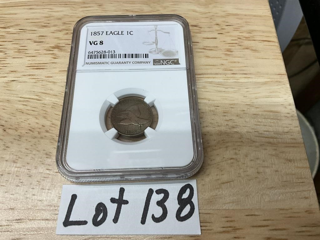 Graded 1857 Flying Eagle Penny