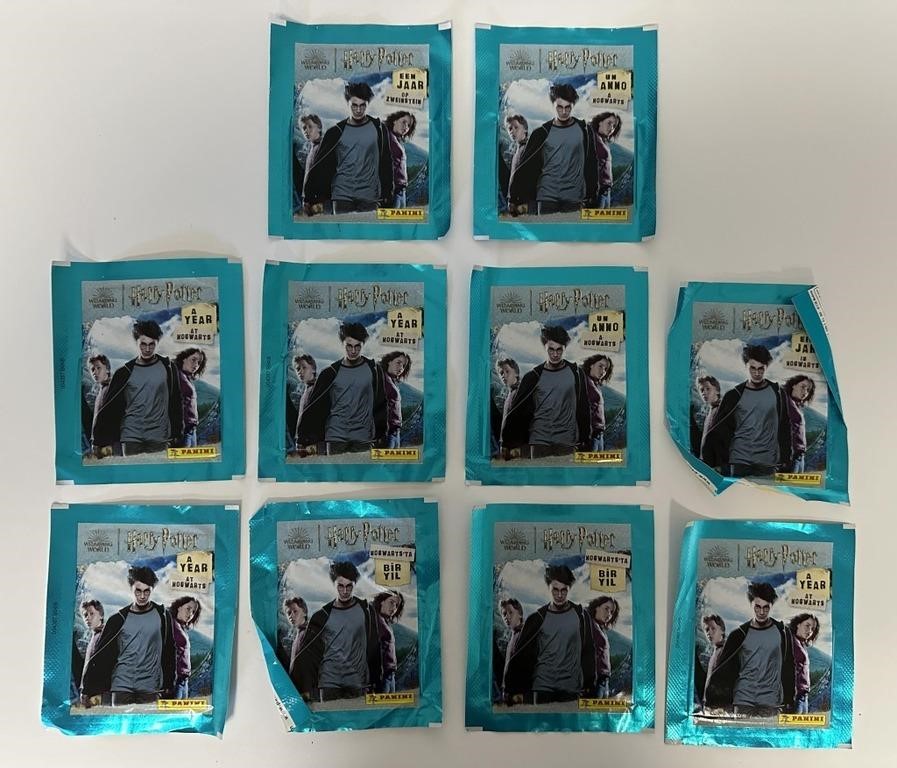 (10) x SEALED PACKS OF HARRY POTTER STICKER CARDS