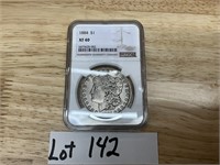 Graded 1884 Morgan Silver Dollar