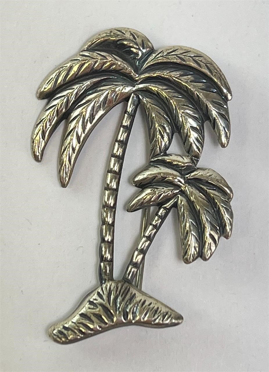 Vintage Solid Sterling Palm Tree Pin/Brooch 5 Gr