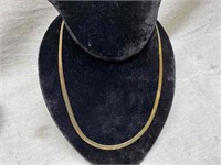 925 17-3/4" Herringbone Necklace Stamped Italy