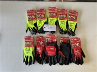 Assortment Of (10) Milwaukee Gloves