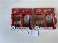 (2) Sets Of Milwaukee Drill Bits