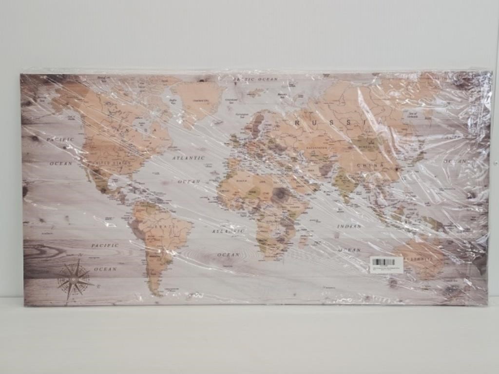 MAP OF THE WORK PRINT ON CANVAS - 39" X 19.25"