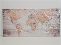 MAP OF THE WORK PRINT ON CANVAS - 39" X 19.25"