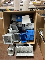 1 LOT BOX OF ASSORTED PLASTIC ELECTRICAL OUTLET