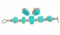 Sterling Silver & Turquoise Rings & Bracelet