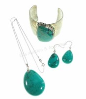 Sterling Silver & Turquoise Earrings, Pendant