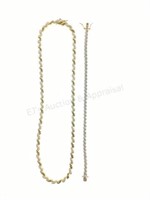 Sterling & Diamond Bracelet & Necklace Set