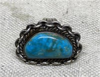 Sterling Old Pawn Native American Turquoise Ring
