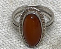 Native American Carnelian and Sterling Ring