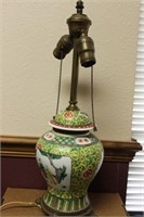 A Chinese Famille Jaune Ginger Jar Lamp