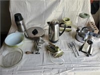 Vintage Kitchen Items- Bowl- Pie Plate- Thermos