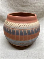 Hand Made and Decorated signed Clay Bowl