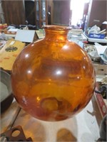 44" ROUND ANTIQUE AMBER APOTHACARY BOTTLE 16" TALL