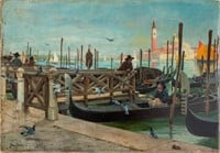 Henry Bacon "Venezia" Oil on Canvas, 1887