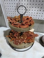 WOOD DISPLAY STAND W/ COOKIE CUTTERS
