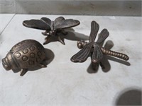 3 CAST IRON INSECTS