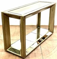 Z Gallerie Pascual Mirrored Console Table W/ Shelf